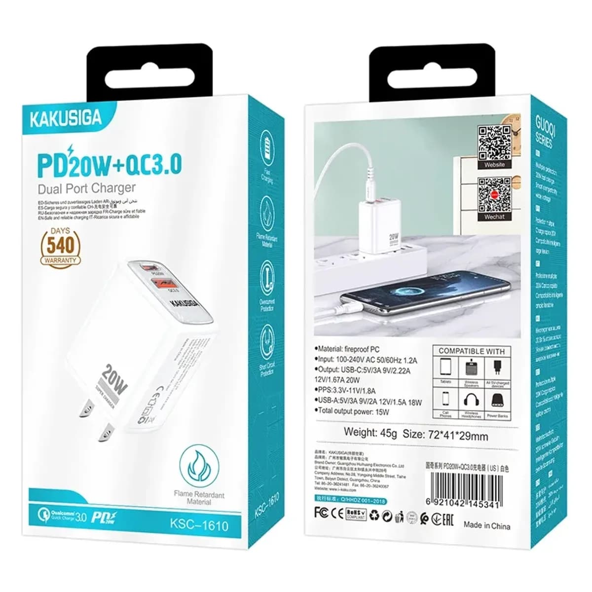 Chargeur KAKUSIGA PD20W